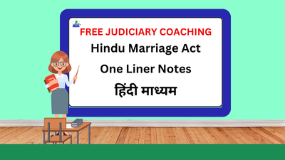 Hindu Marriage Act Hindi Medium One Liner Notes